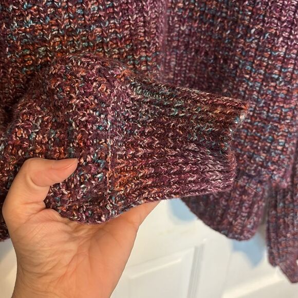 Time & Tru Women’s Burgundy Red Chunky Knit Oversized Pullover Sweater XL 16-18 - Picture 3 of 5
